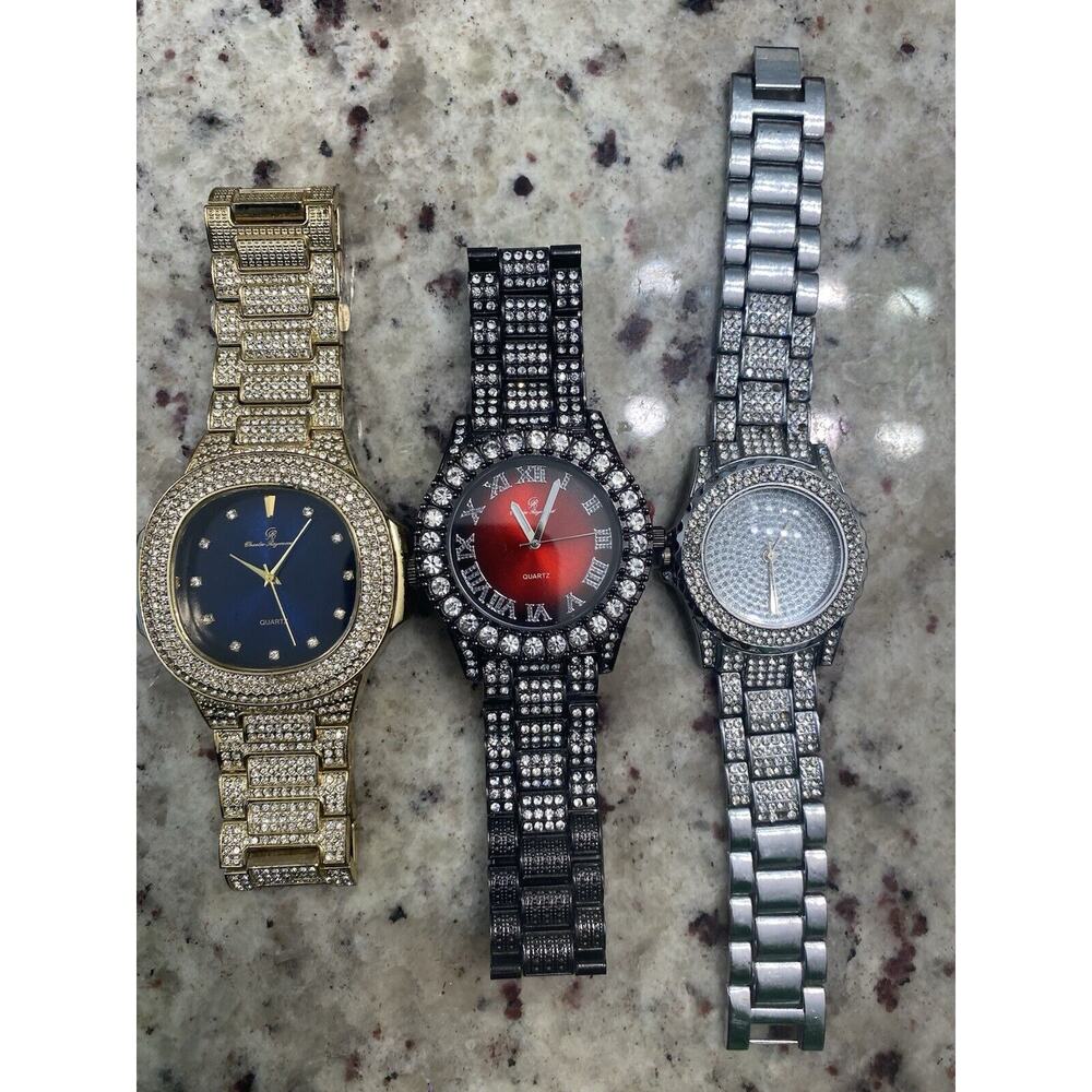bling Hip hop watch for men. All 3 Watches are included